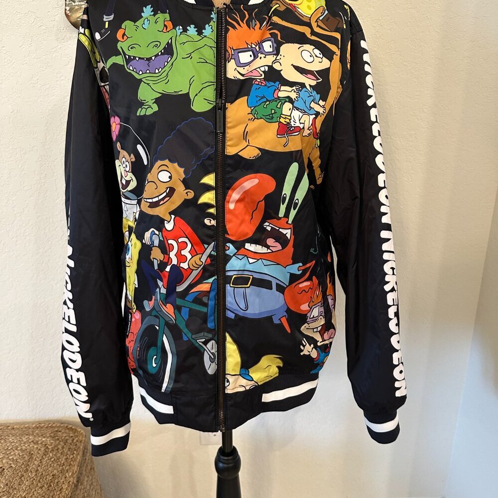 π Nickelodeon x Members Only Bomber Jacket β Size M β Retro 90s Cartoons - Picture 3 of 10